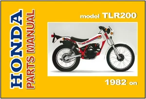 HONDA Parts Manual TLR200 1982 1983 1984 1985 1986 on Spares Catalog List - Picture 1 of 3