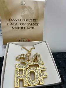 David Ortiz Necklace Bling HALL OF FAME Chain Boston Red Sox NEW Sealed 500 - Picture 1 of 3