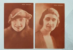 CINEMA MUTO-ATTRICE VERA VERGANI-LOTTO 2 CARTOLINE-C39-171 - Picture 1 of 1