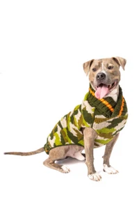 CAMO Dog Sweater Camoflauge Chilly Dog Hand Knit Wool  XXS-XXXL Puppy Pet - Picture 1 of 15