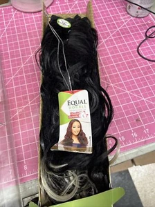 EQUAL DOUBLE HAIR EXTENSIONS. HAND TIED. BLACK W/BLEACH. 4 PCS. - Picture 1 of 22