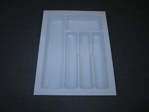 Quality Plastic Cutlery Trays Kitchen Drawers Inserts - WHITE - 300mm-900mm - Picture 1 of 19