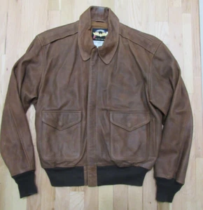 Vintage Cooper Men’s Leather Jacket Size Medium U.S.Air Force Type -A-2 Brown - Picture 1 of 6