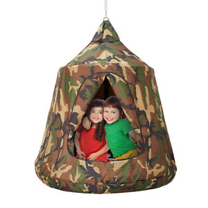 VEVOR hamac balançoire de tente arbre suspendu avec lumière DEL 46" H x 43,4" diapo.