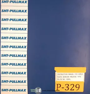 Pullmax PV-7H, Kumla 4344 Plattenbiegen, Bedienungsanleitung und Teile Handbuch 1979 - Bild 1 von 2