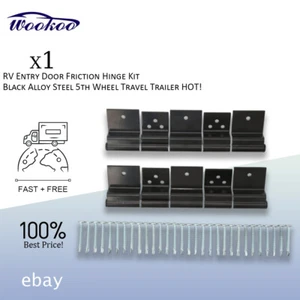 RV Entry Door Friction Hinge Kit Black Alloy Steel 5th Wheel Travel Trailer HOT! - Picture 1 of 14
