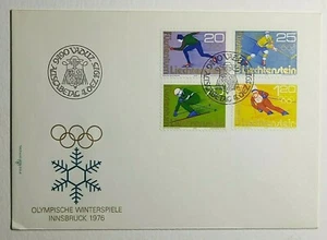 1976 FDC Liechtenstein - Innsbruck XII Winter Olympic Games Scott #576-9 - Picture 1 of 2