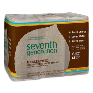 Seventh Generation Recycled Paper Towels 2-ply 120 Sheets/Roll 6 Rolls/Pack - Picture 1 of 5