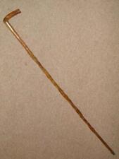 Antique Greek Olivewood Twisted Walking Stick Cane - Signed 'W Prior Fronton'