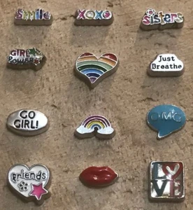 Lächelnde Schwestern XOXO Lippen Regenbogen Liebe Freunde schwebende Charms für Glasmedaillons - Bild 1 von 15