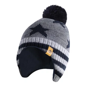 Kids Winter Knitted Hat Warm With Ear Flap Beanie Scarf Set Boys Girls Fleece - Picture 1 of 12