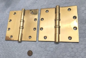 5" x 5" Brass Hinges Ball Bearing NOS - Picture 1 of 2