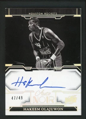 2023-24 HAKEEM OLAJUWON 47/49 AUTO PANINI NOIR AUTOGRAPHS - Image 1 of 2