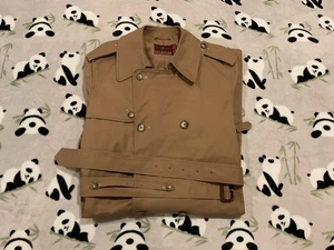 Nordstrom Trench Coat Mens 40R Brown Beige Vintage Travel Work Rain Jacket Tan - Picture 1 of 13