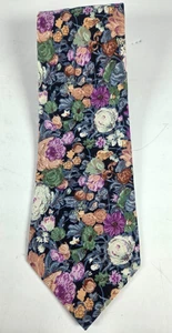 Vintage 90er Surrey Herren Krawatte Mehrfarbig Blumenmuster 100 % Baumwolle USA - Bild 1 von 5