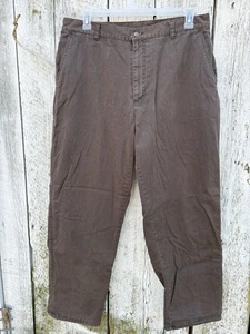 Pantalones forrados de franela Woolrich para hombre 38x32 marrón frente plano cálido trabajo tartán de colección - Imagen 1 de 5