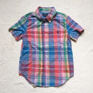 Polo Ralph Lauren Button Down Hemd Kleinkind Jungen 4 kariert Kurzarm Pony - Bild 1 von 9