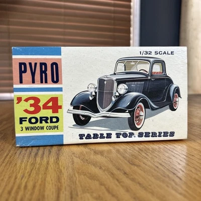 Vintage Pyro 1934 Ford 3 Window Coupe 1/32 Scale Model Kit Table Top Series - Image 1 of 4