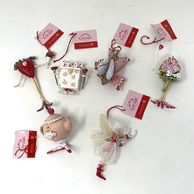 Dept. 56 Valentine Heart Ornaments Patience Brewster Krinkles Lot of 6 NWT Read - Image 1 of 4