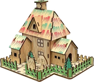 Rompecabezas de madera 3D, kit modelo Forest Little House, 45 piezas, 6,5"x5,4"x5,7", 15+ - Imagen 1 de 8