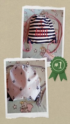 2x Strand Sommer Rucksack Beuteltasche Strandtasche Urlaub Reisen Matrose NEU - Bild 1 von 4