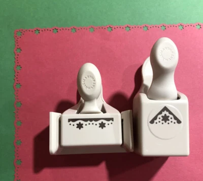 Martha Stewart Poinsettia Flourish Punch Around The Page Christmas Cards Flower - Image 1 of 3