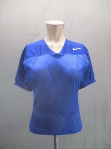 NIKE Size 8-10 Boys Blue Mesh V-Neck Short Sleeve Breathable Football Jersey 804 - Picture 1 of 9