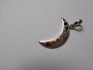 sterling silver moon chakra pendant - Picture 1 of 5