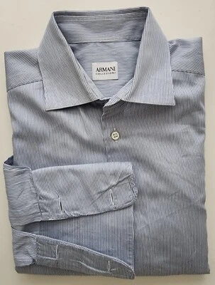 Armani Collezioni. Striped Men Dress Shirt. Made In Tunisia. 15.5 39cm - Image 1 of 4