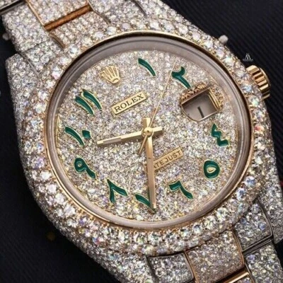 劳力士 Datejust 41 毫米 126303 阿拉伯脚本表盘 双色 Iced Out 钻石手表 — 第 1/4 张图片