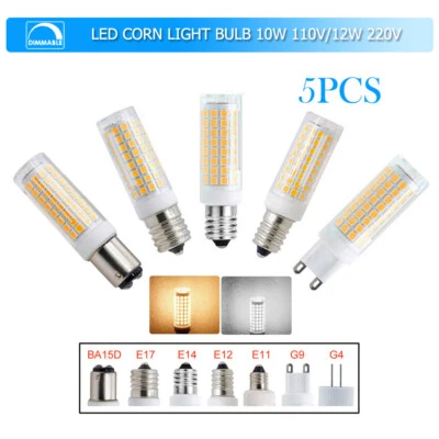 5X Dimmable 10W 12W Led Corn Light Bulb 110v Lamps 2835smd Bulbs 360° E14 6000k - Image 1 of 4