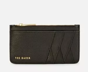 Ted Baker GERII Leather Zip Top Card Holder Purse, Black BNWT - Picture 1 of 5