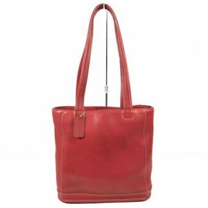 COACH Tote Bag 9305 Old Coach Red Shoulder Bag Genuine Leather Made in USA