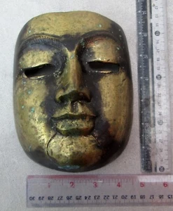 Maschera Buddha in bronzo VINTAGE Wat Phra That Lampang Luang - Foto 1 di 4
