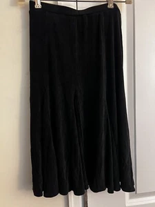Women’s Chicos Travelers Black Silky Wrinkle Free Skirt Size 0 Elastic Waistband - Picture 1 of 23
