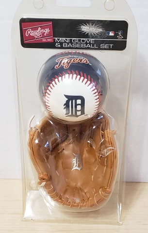 DETROIT TIGERS  Rawlings mini glove and baseball set with stand Cover