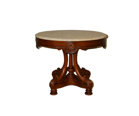 Antique Parlor Table, Victorian, Marble Top Parlor Stand #21597 Cover