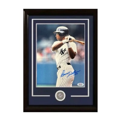 Foto enmarcada 8x10 firmada por Bernie Williams de los Yankees PSA 10 gemas como nueva novato automático Loa Foto 1 de 4
