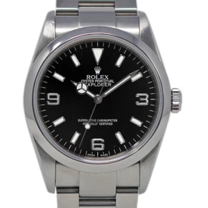 Rolex Explorer 114270 36mm Stainless Steel Automatic Black 2006 1YrWTY #119 - Picture 1 of 5