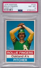 1976 Hostess #104 ROLLIE FINGERS (HOF) PSA 8 NM/MT - Oakland A'S - TOUGH!