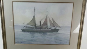 David J Curtis acuarela original - Barco - SS Dora - Imagen 1 de 8