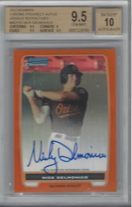 NICK DELMONICO 2012 BOWMAN CROMADO PROSPECTO COCHES NARANJA REF 3/25 BGS 9,5/AU 10 - Imagen 1 de 1