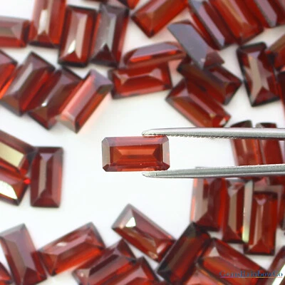 Natural Red Garnet Baguette Faceted 6x3mm to 10x5mm Loose gemstone AA Quality - Image 1 of 4
