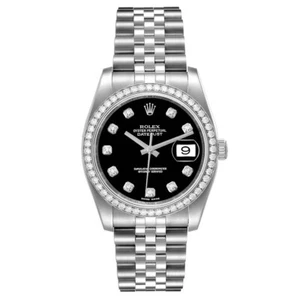Rolex Datejust 36mm SS Monobloc Middle Case 18kt WG Diamond Bezel 116244 Jubilee - Picture 1 of 4