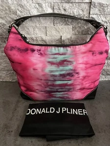 Donald J Pliner rosa Krawattenfarbe Schultertasche mit blaugrün unbenutzt. kommt mit Staubbeutel - Bild 1 von 11
