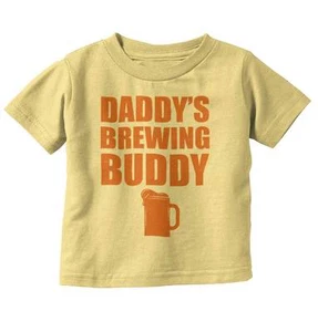 Daddys Brewing Buddy Fathers Day Shower Gift Unisex Toddler Kids Youth T Shirt - Picture 1 of 12