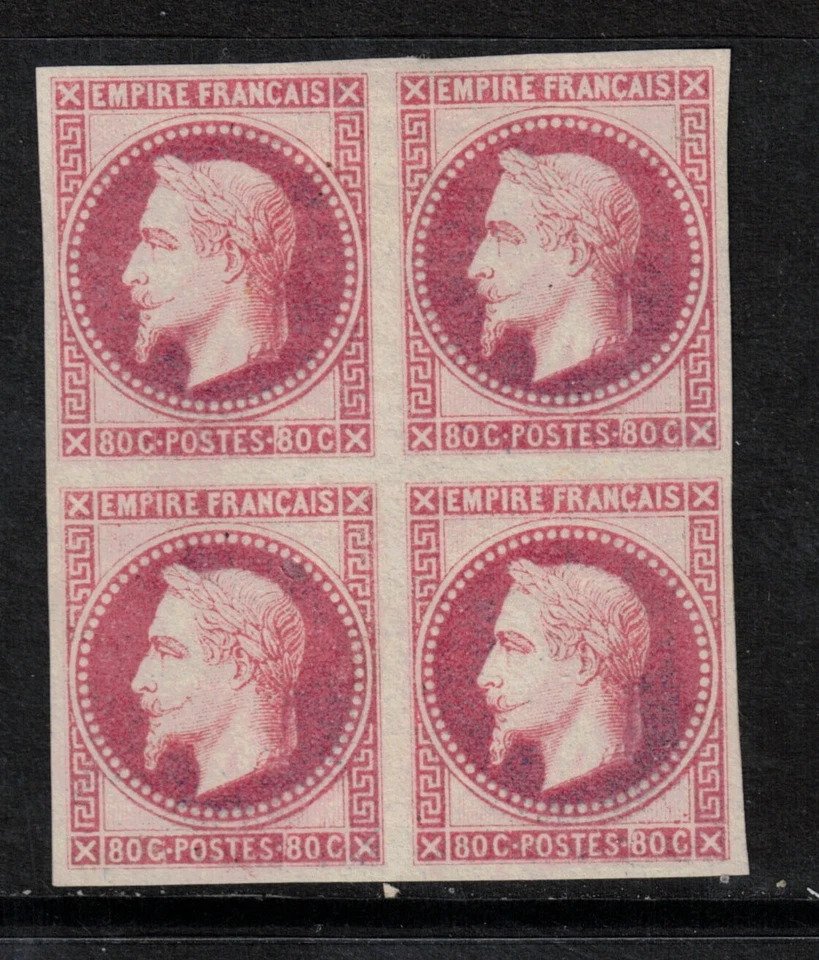 France Yvert #32 Very Fine Mint Imperf Essay Block Of Four On Ungummed Paper - Image 1 of 2
