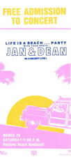 JAN & DEAN 1980 LIFE IS A BEACH TOUR UNUSED DAYTONA CONCERT TICKET / NMT 2 MINT