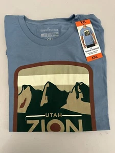 GENERAL STANDARD Camiseta Gráfica para Hombre Zion Parque Nacional Utah EE. UU., Azul, XXL - Imagen 1 de 4