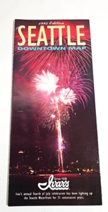 Vintage 1995 Ausgabe Seattle Downtown Karte Broschüre gesponsert von Ivars - Bild 1 von 2